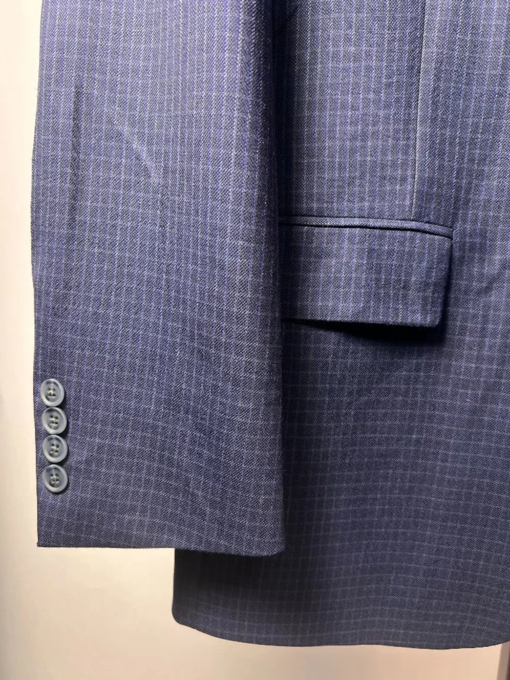 NWT WALTER MORTON 40R Blue Macro Check 2 Btn 100% Worsted Wool Blazer USA